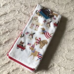 Patriotic Mixed Dog Breed Kitchen Towels